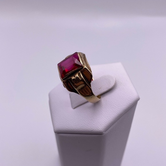 10k yellow gold Ruby ring - Picture 4 of 10